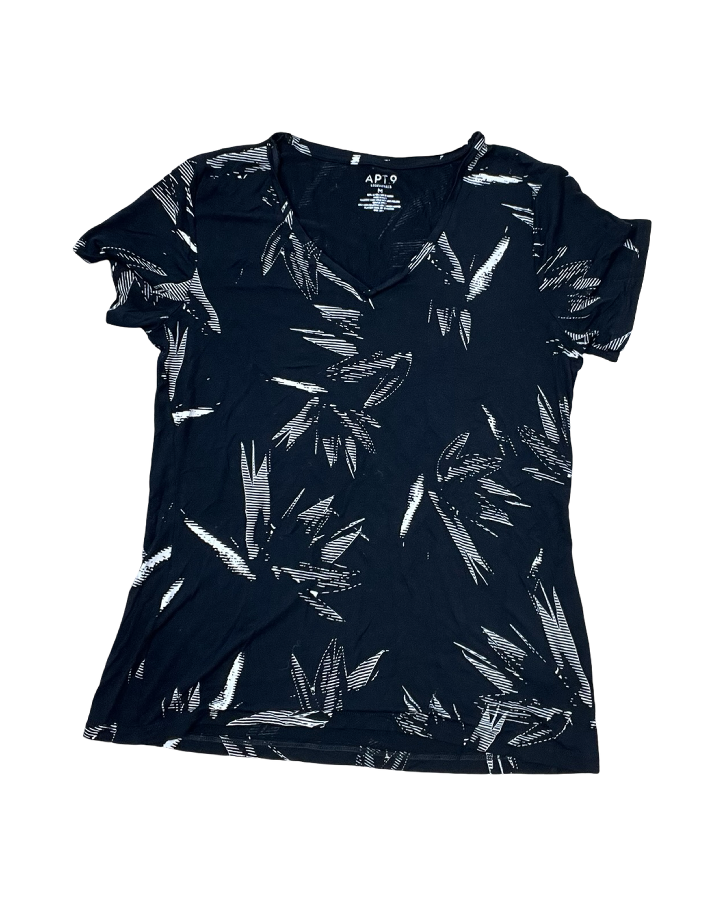 Top Ss By Apt 9 In Black & Cream, Size:M