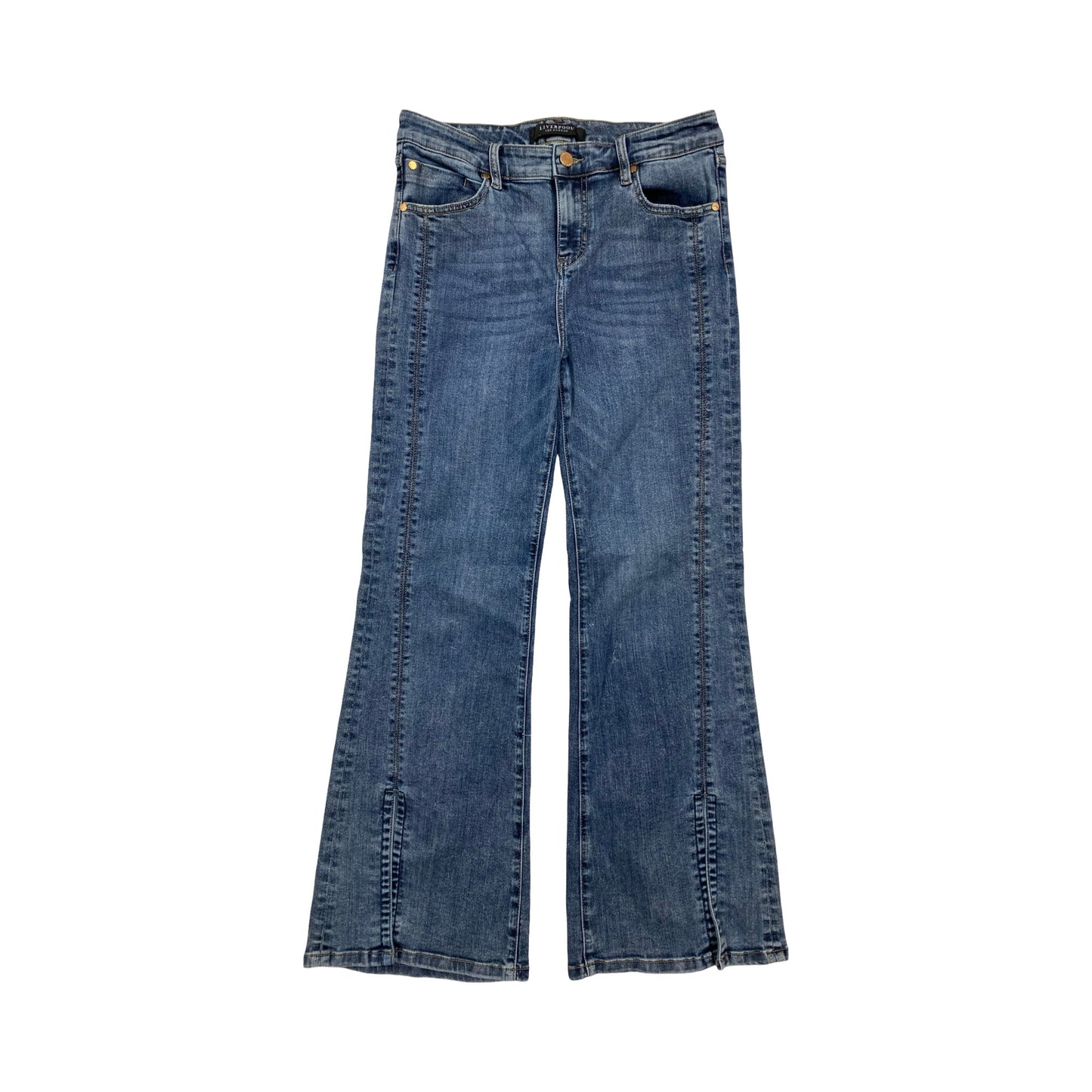 Jeans Flared By Liverpool In Blue Denim, Size:10