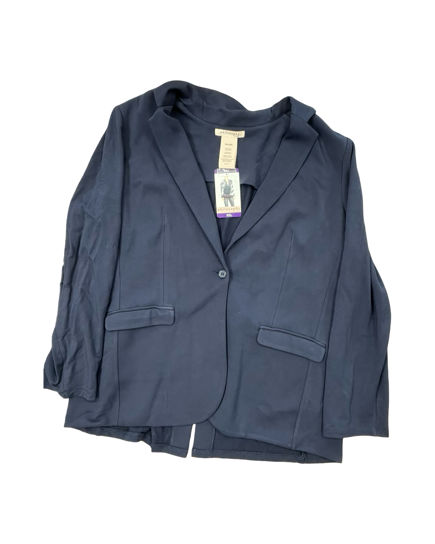 Blazer By Philosophy In Blue, Size:1X