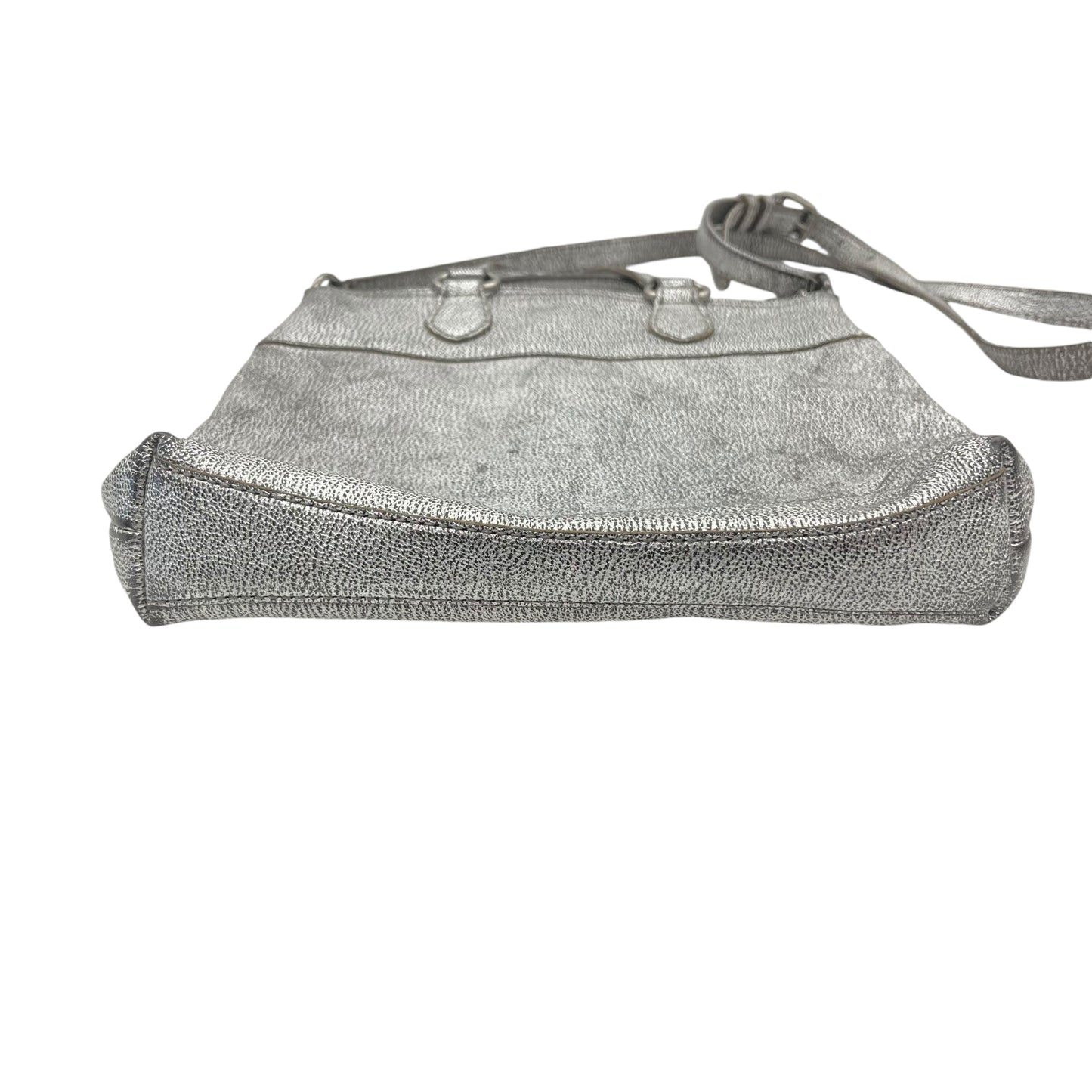 Crossbody Designer By Frye In Silver, Size:Medium