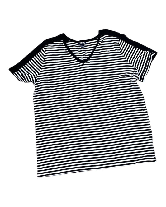 Top Ss By Chaps In Black & White, Size:1X