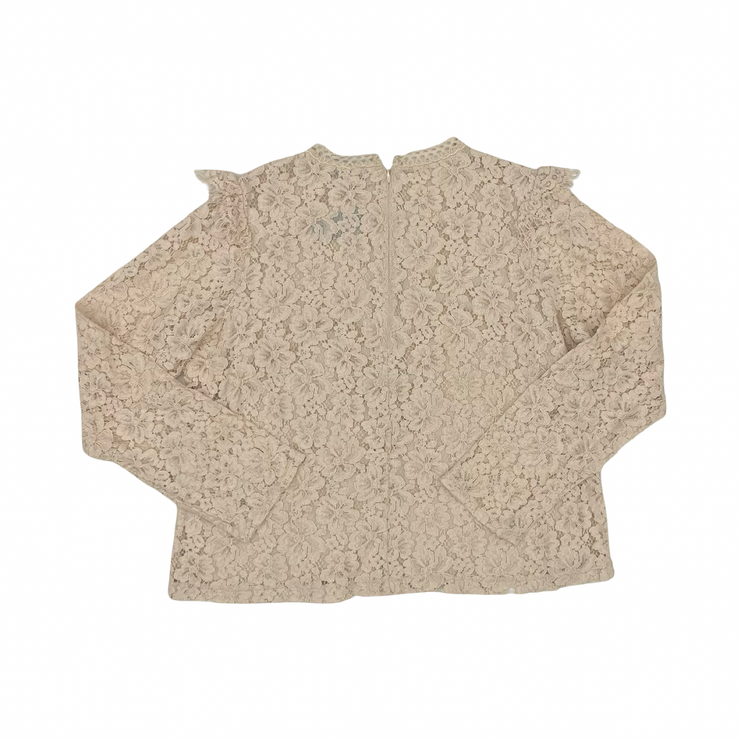 Blouse Ls By Express In Tan, Size:L