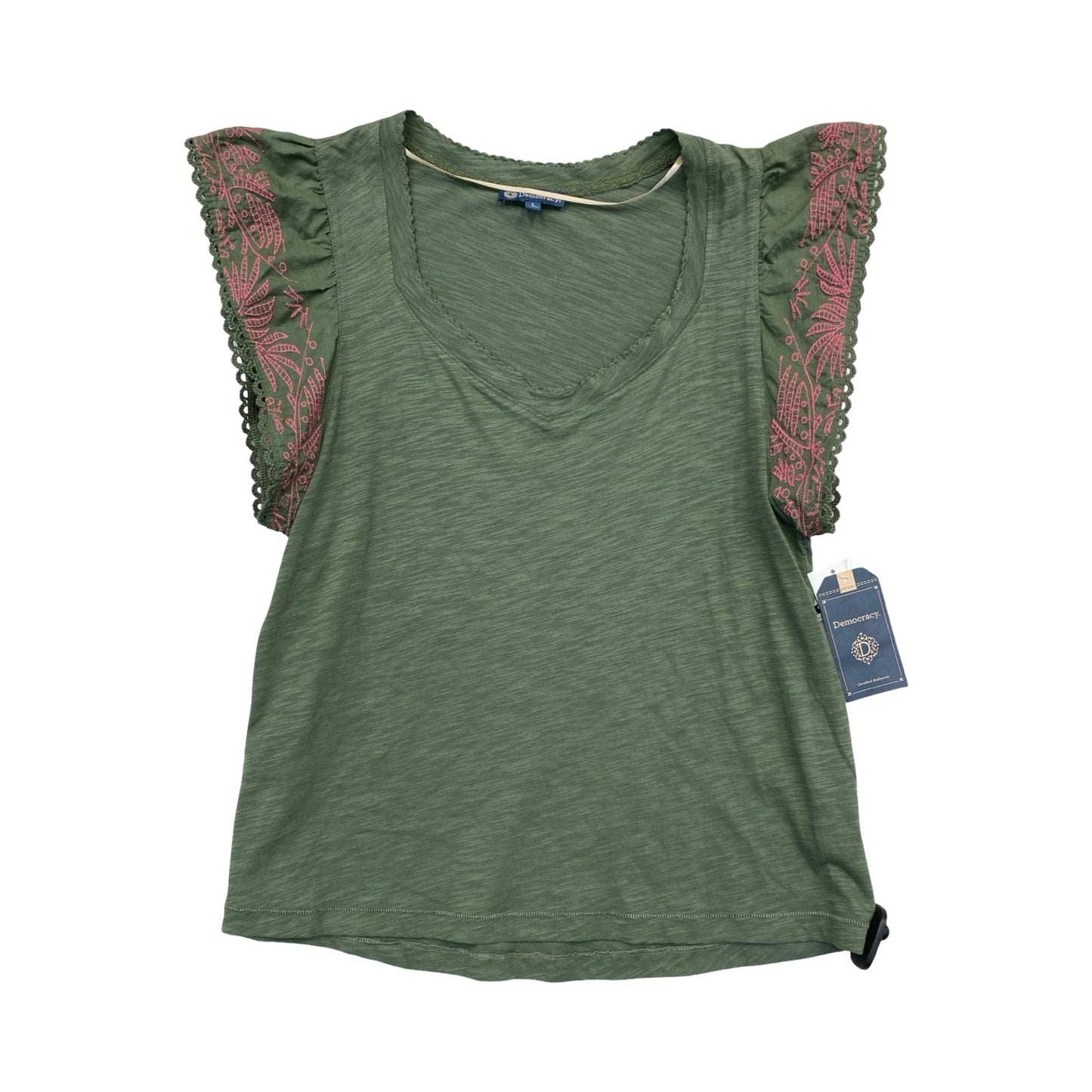 Top Ss By Democracy In Green & Pink, Size:L