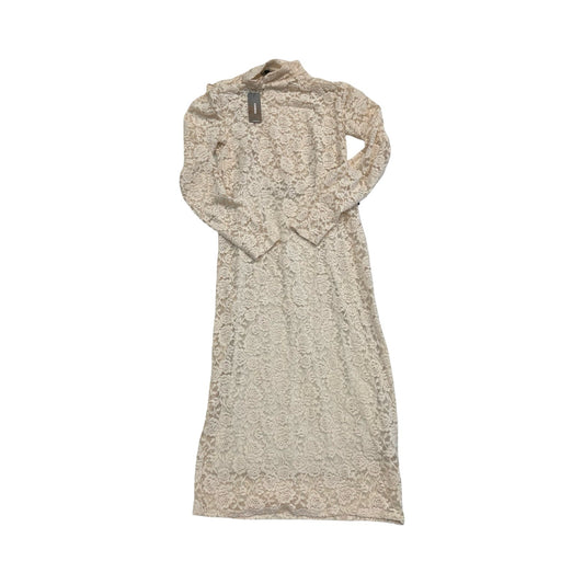 Dress Casual Midi By Express In Cream, Size:S
