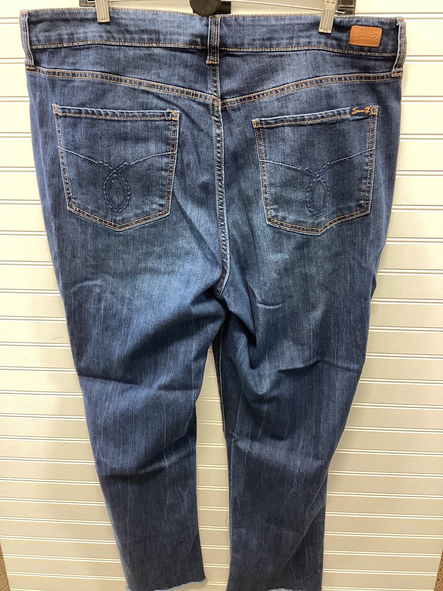 Jeans Straight By Seven 7 In Blue Denim, Size:18