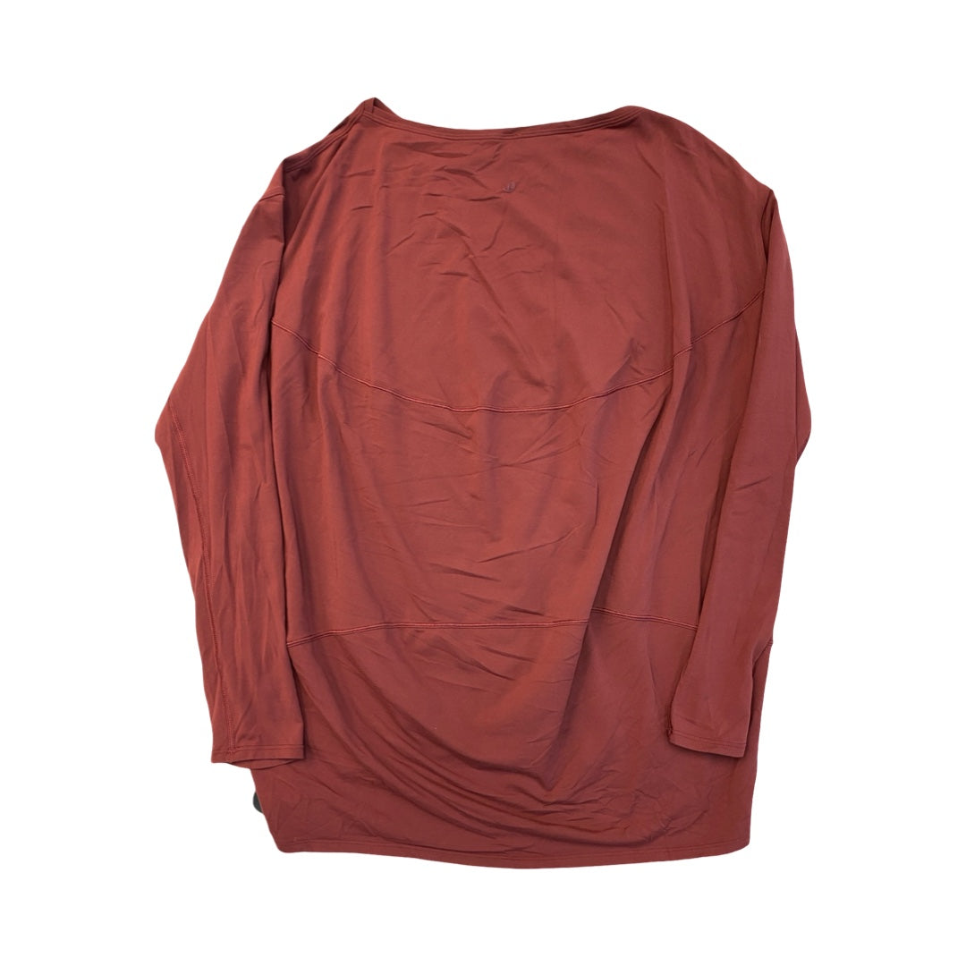 Athletic Top Ls Crewneck By Lululemon In Maroon, Size:Xl