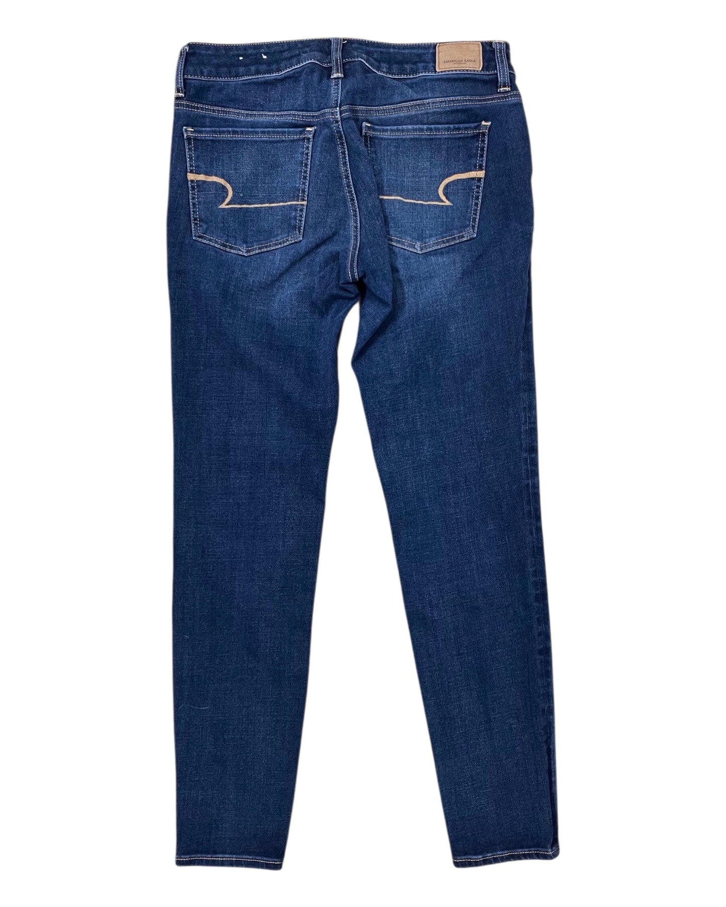 Jeans Skinny By American Eagle In Blue Denim, Size:8