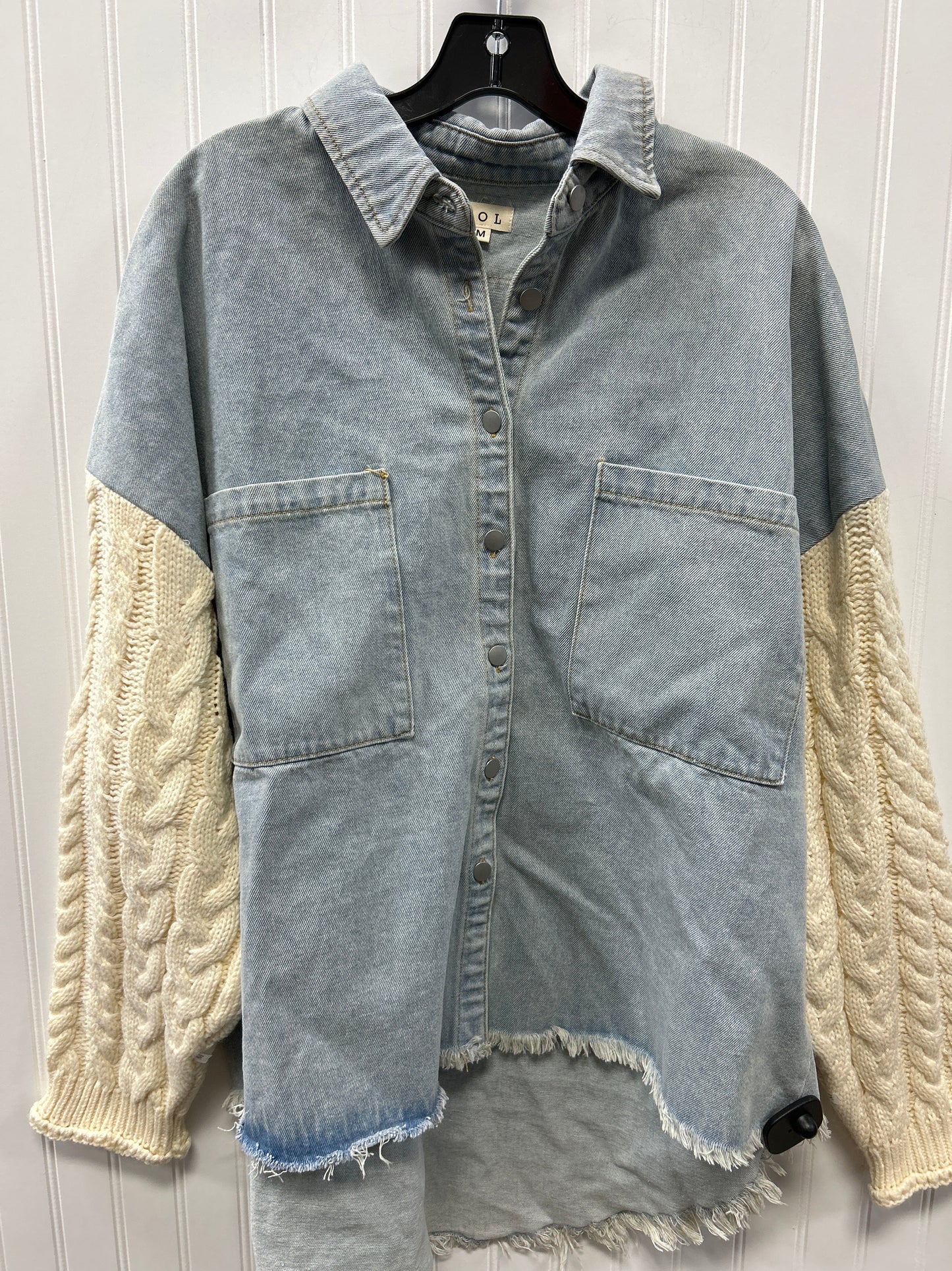 Jacket Denim By Pol In Blue Denim, Size:M