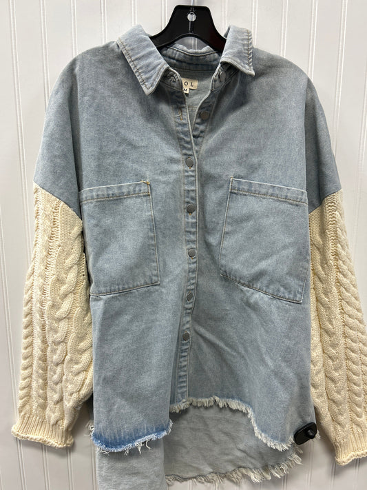 Jacket Denim By Pol In Blue Denim, Size:M