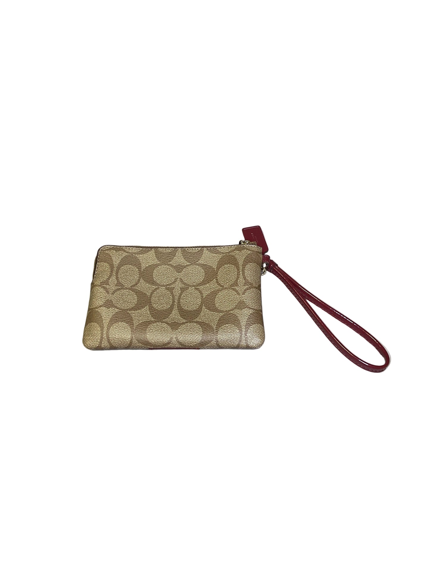 Wristlet Designer By Coach In Maroon, Size:Small