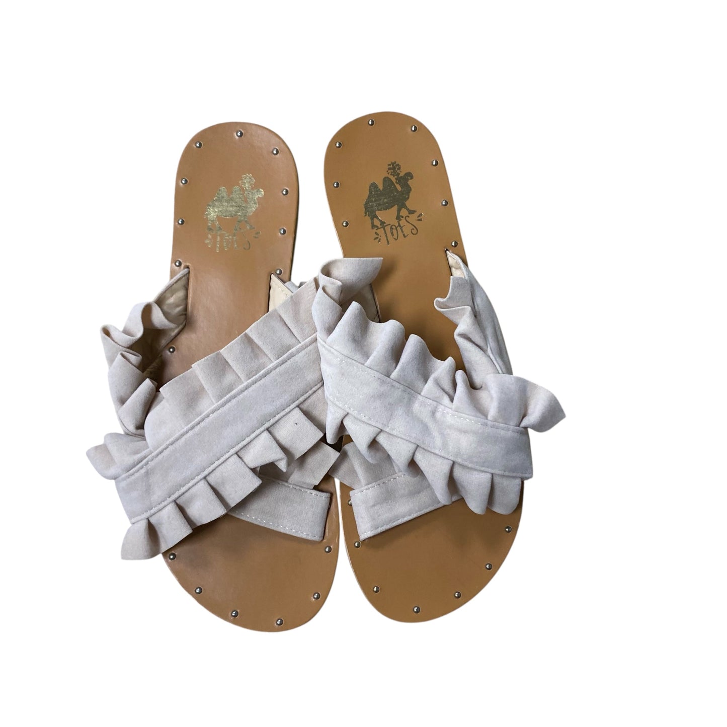 Sandals Flats By Cme In Beige, Size:7