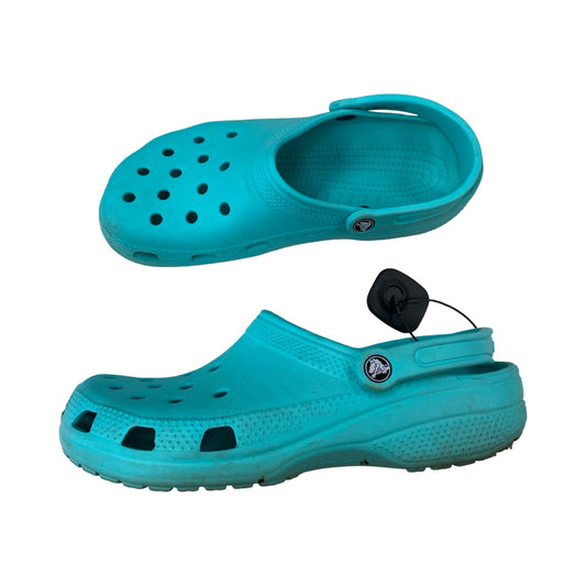 Shoes Flats By Crocs In Teal, Size:12