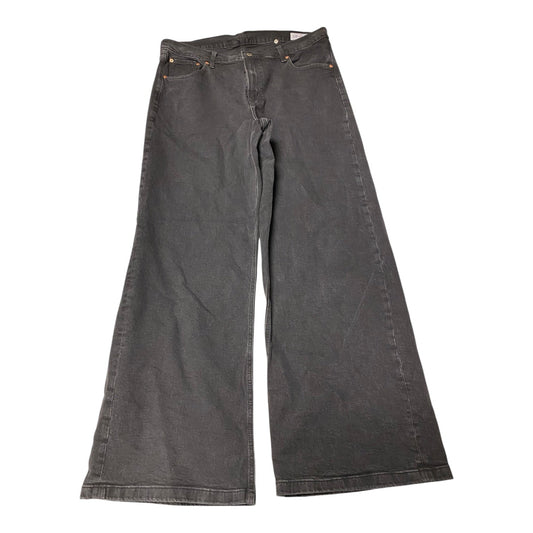Jeans Wide Leg By Gap In Black Denim, Size:18