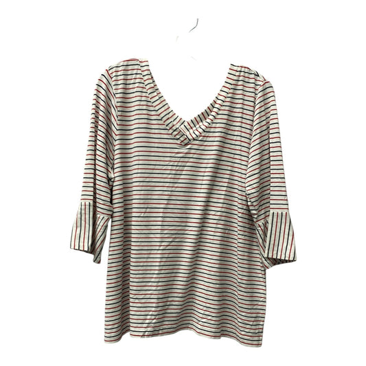 Top 3/4 Sleeve By J. Jill In Black & Red, Size:L