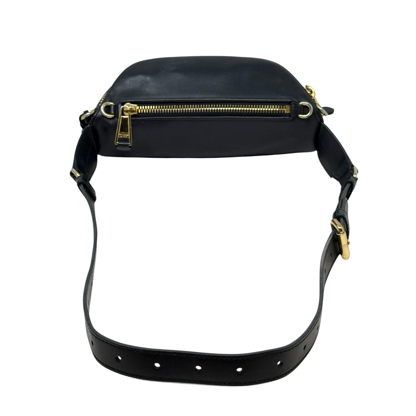 Logo Leather Belt Bag Luxury Designer By Moschino, Size: Medium