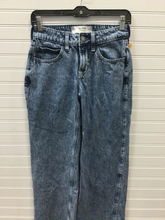Jeans Straight By Hollister In Blue Denim, Size:0