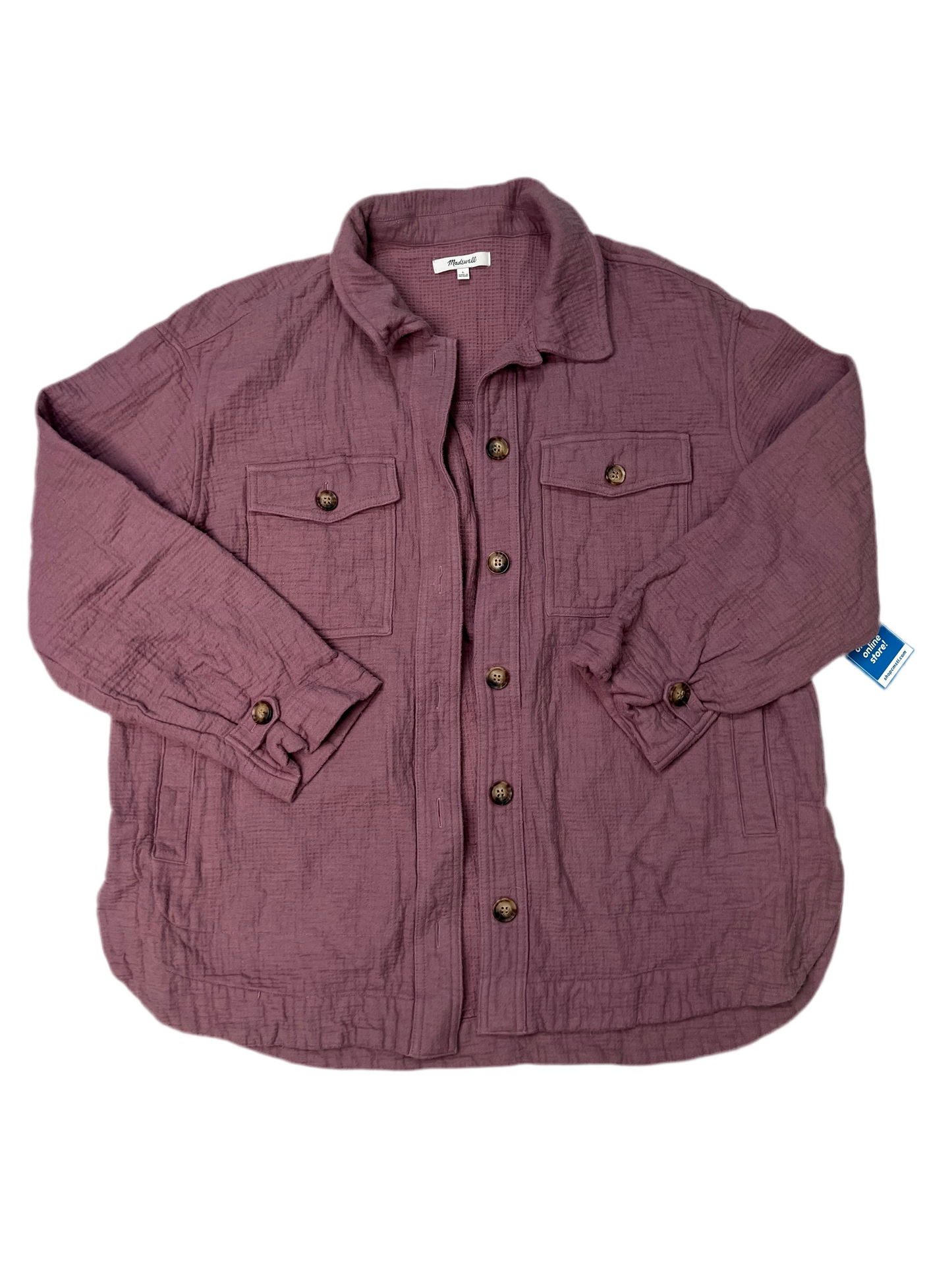 Jacket Shirt By Madewell In Purple, Size: L