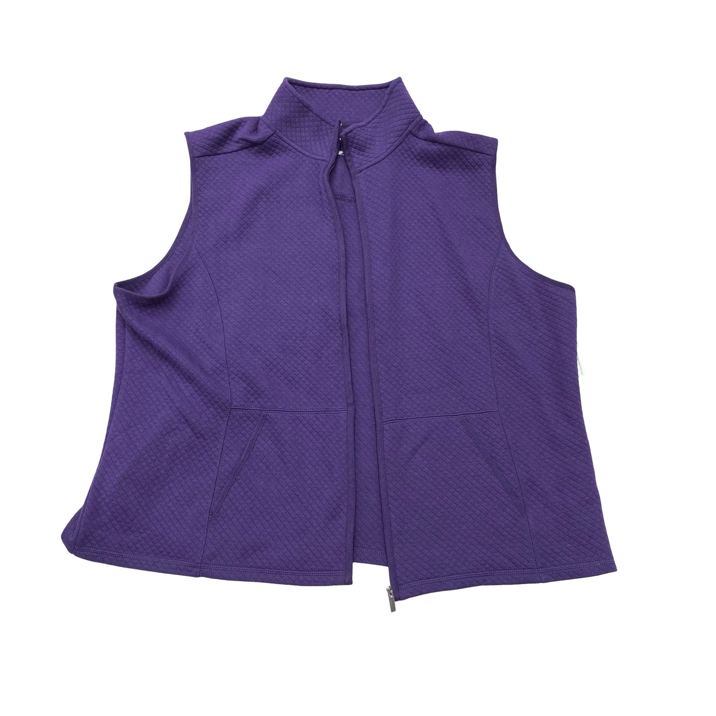 Vest Puffer & Quilted By Karen Scott In Purple, Size:2X