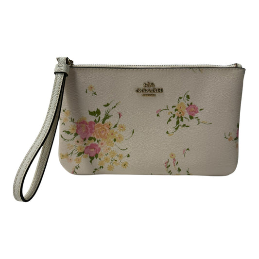 Wristlet Designer By Coach In Cream & Pink, Size:Medium
