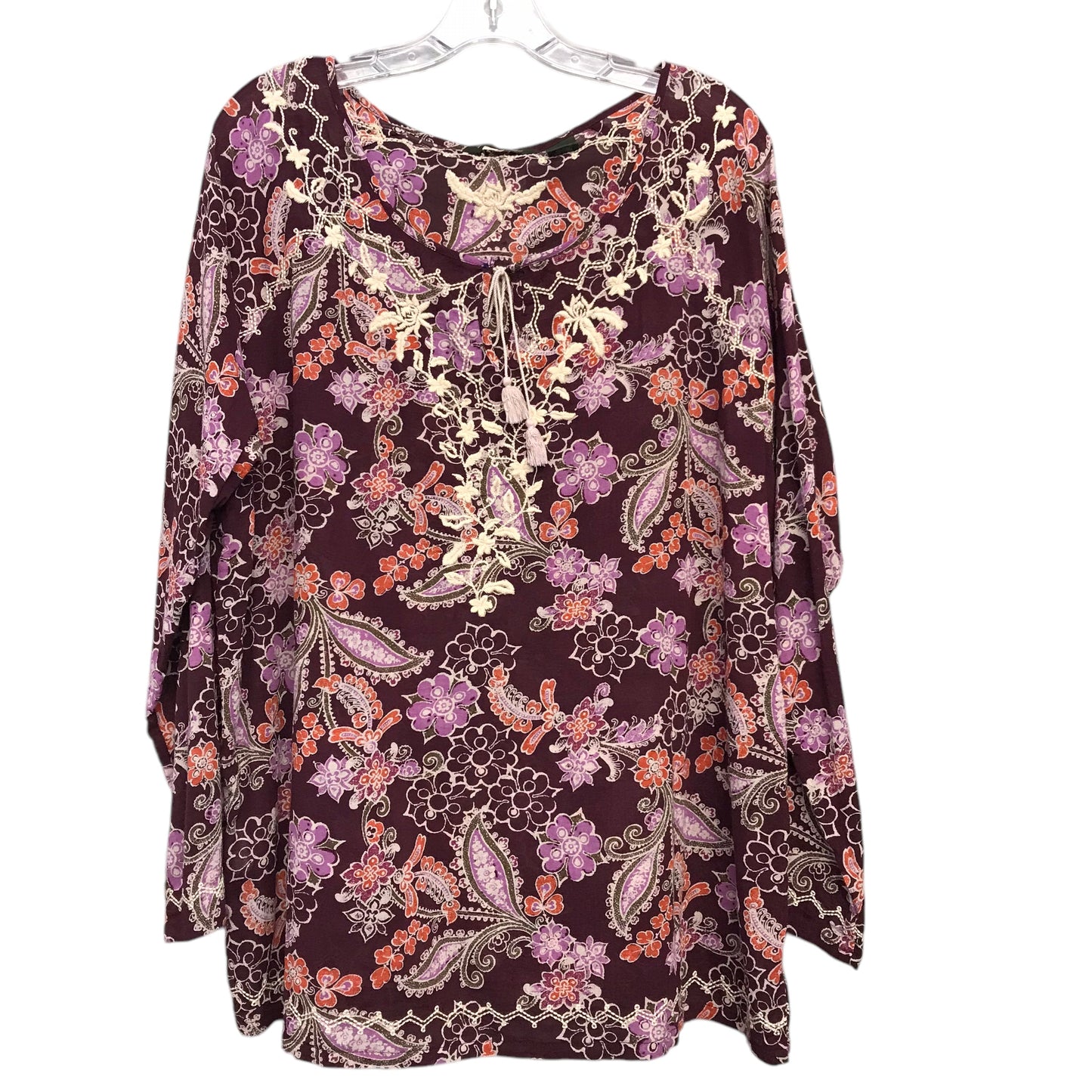 Top Ls By Eddie Bauer In Orange & Purple, Size:2X