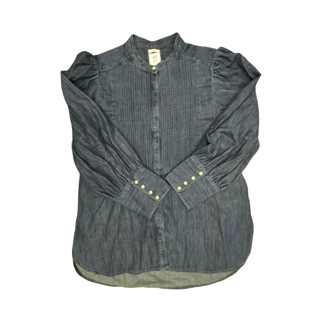 Top Ls By Gap In Blue Denim, Size:M