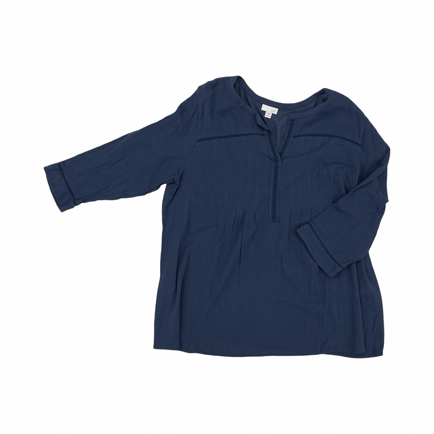 Blouse Ls By J. Jill In Blue, Size:1X