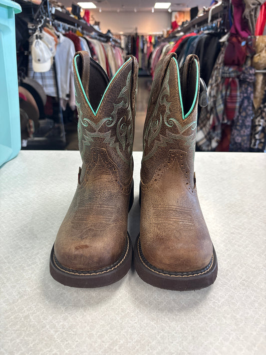 Boots Western By Justin In Tan, Size:7.5