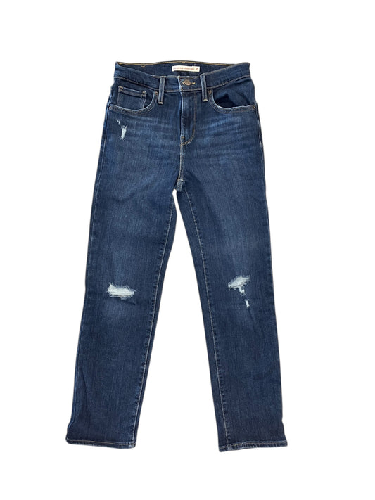 Jeans Straight By Levis In Blue Denim, Size:0