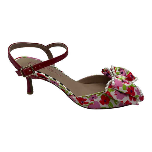 Shoes Heels Kitten By Betsey Johnson In Floral Print, Size:9