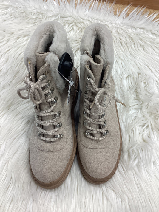 Boots Ankle Heels By Anne Klein In Cream, Size:9