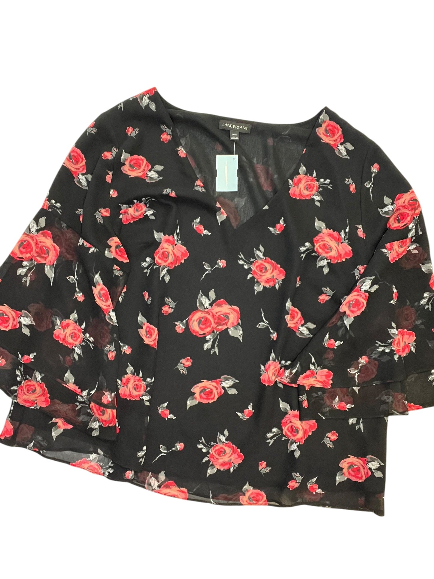 Blouse Ss By Lane Bryant In Black, Size:Xl