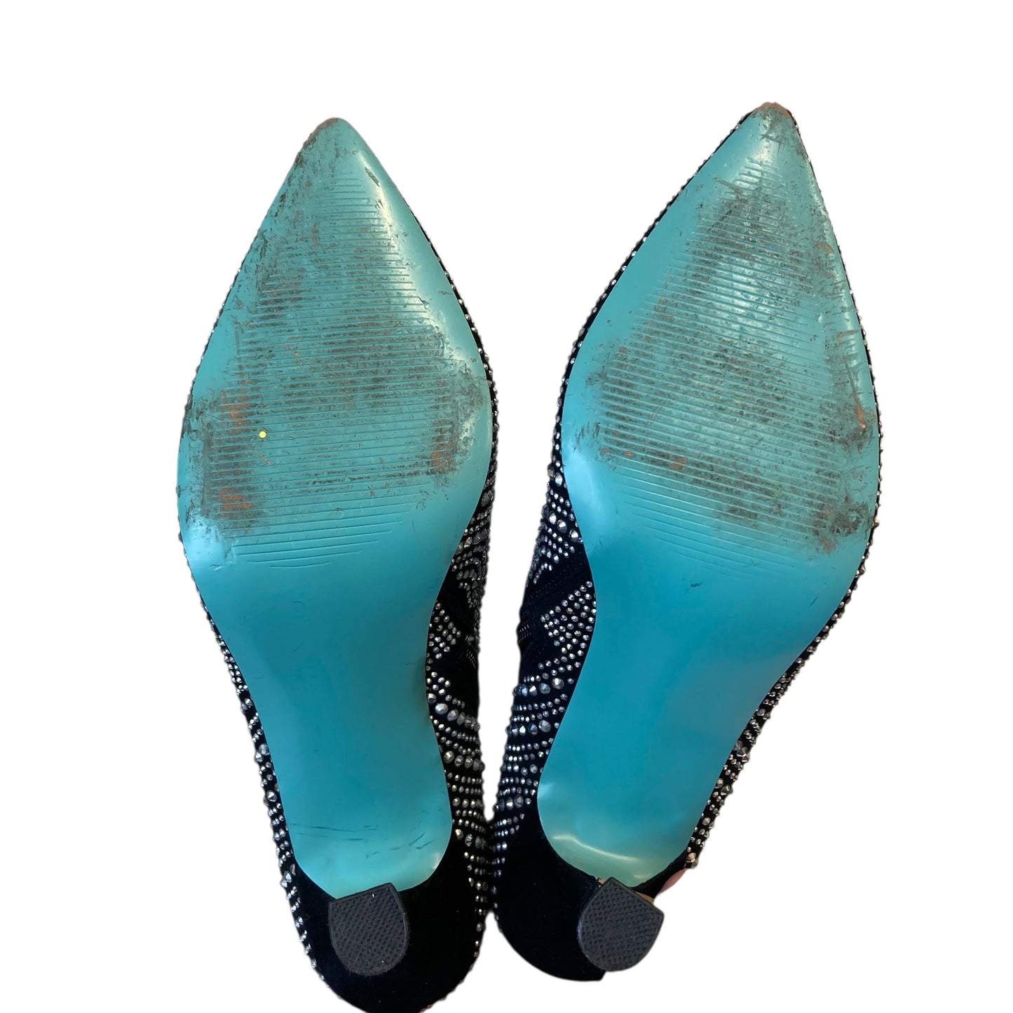 Boots Ankle Heels By Betsey Johnson In Black & Silver, Size:9.5