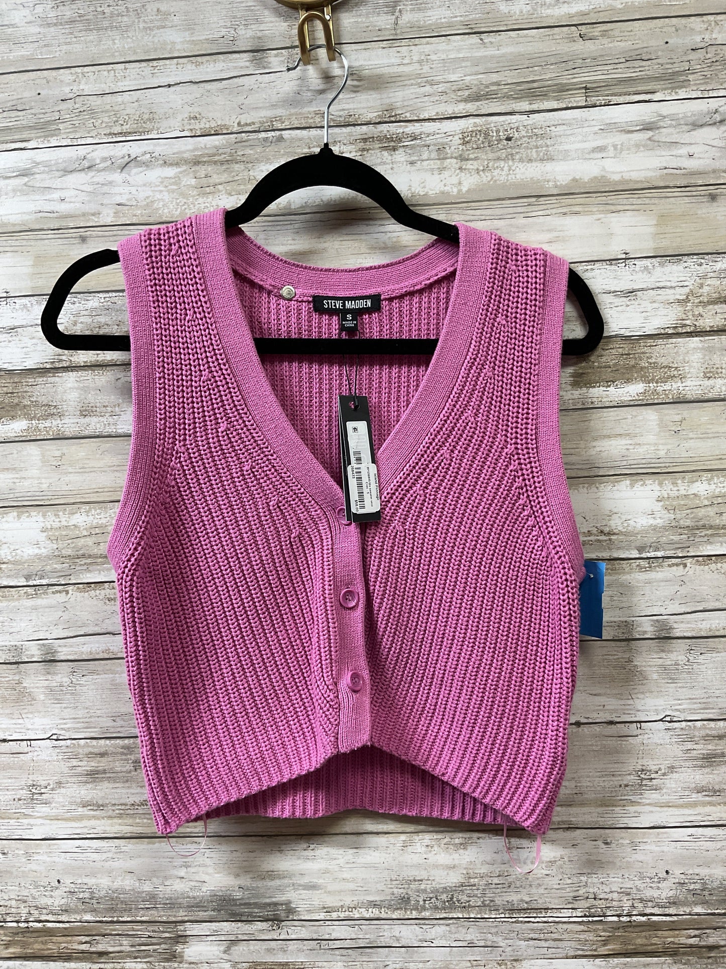 Top Sleeveless By Steve Madden In Pink, Size:S