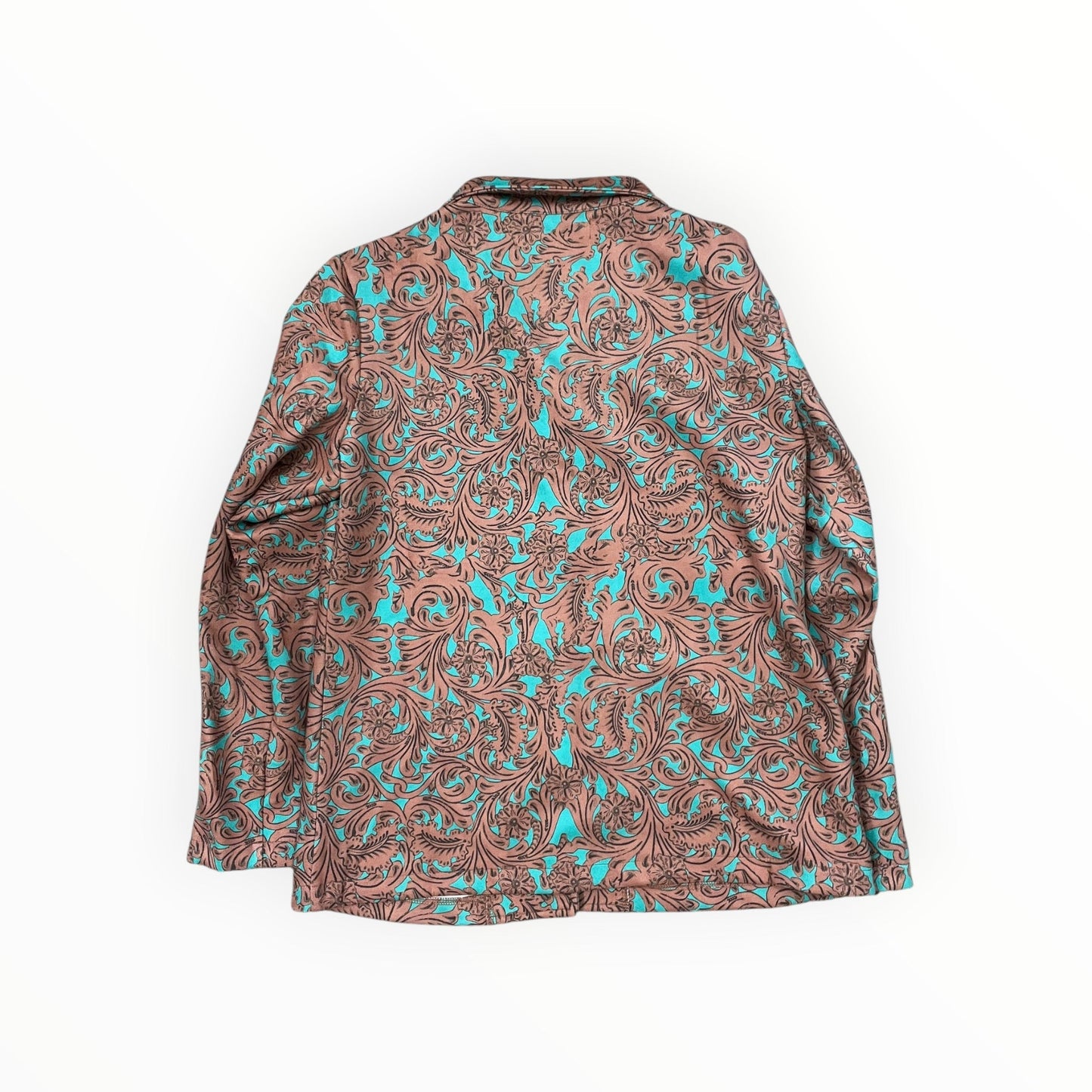 Blazer By Clothes Mentor In Brown & Green, Size:L