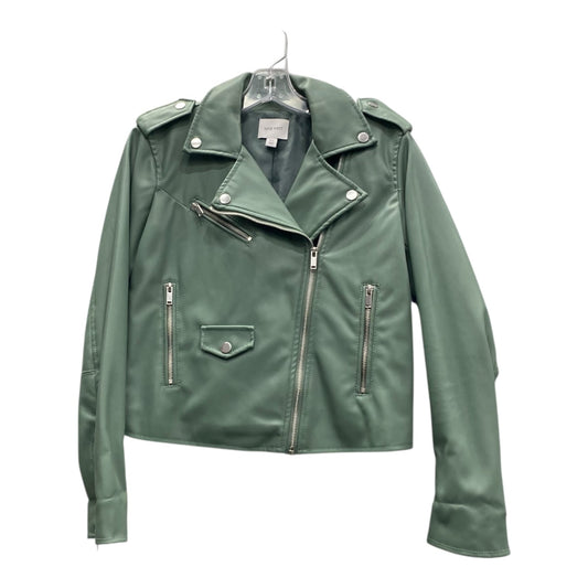 Jacket Moto By Nine West In Green, Size:Xs