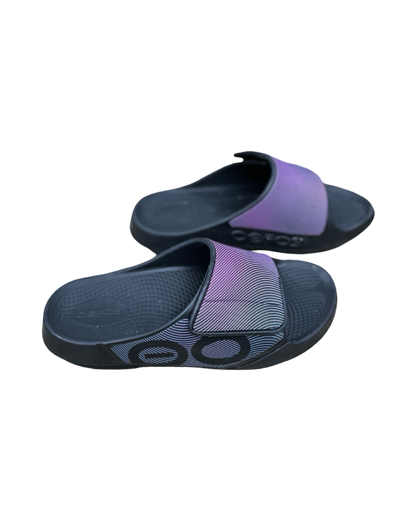 Sandals Flats By Oofos In Purple, Size:10