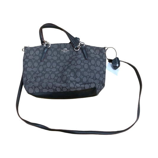 Handbag Designer By Coach In Black & Grey, Size:Small