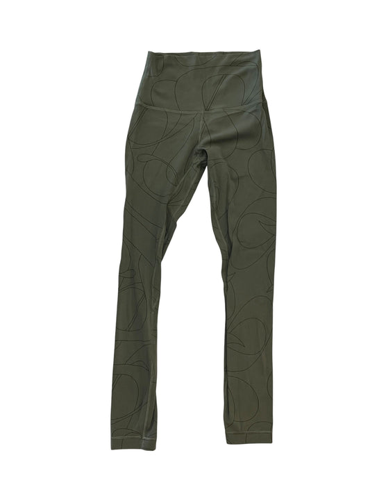 Athletic Leggings By Lululemon In Green, Size:Xs