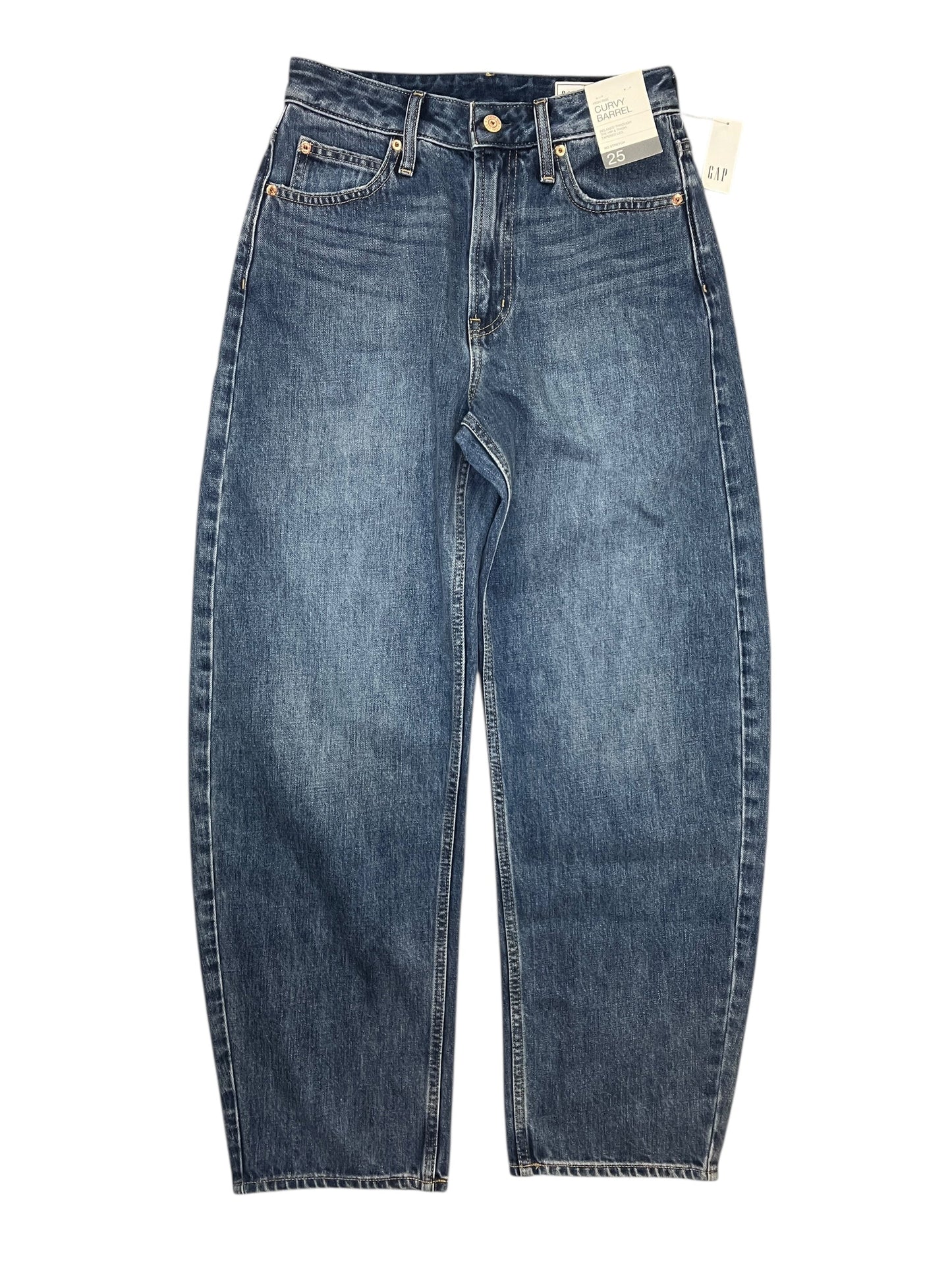 Jeans Wide Leg By Gap In Blue Denim, Size:0