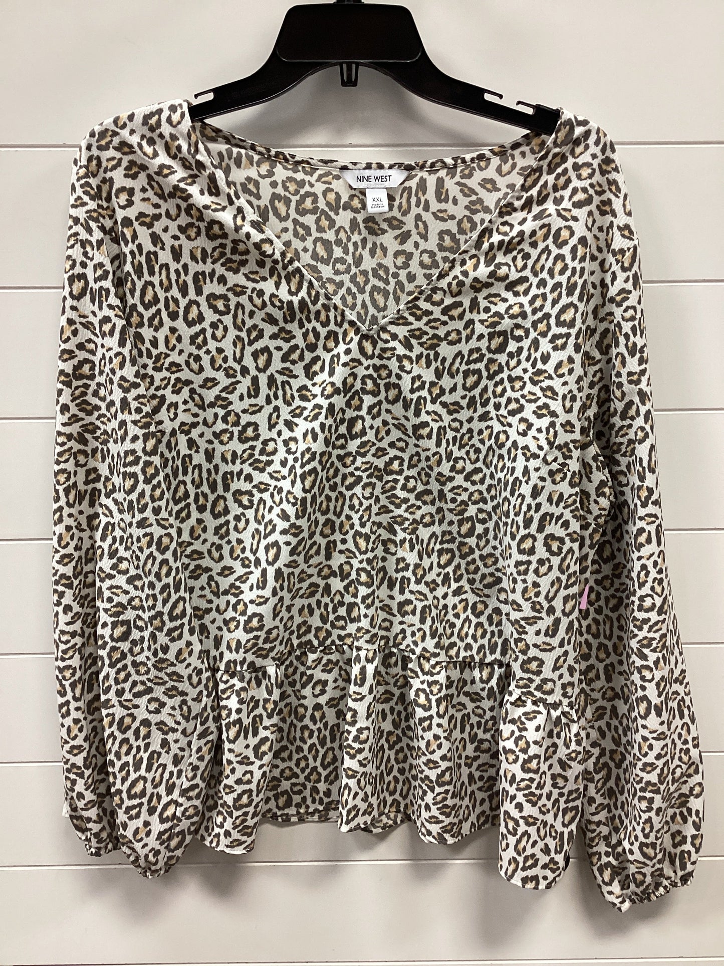 Top Ls By Nine West In Animal Print, Size:Xxl