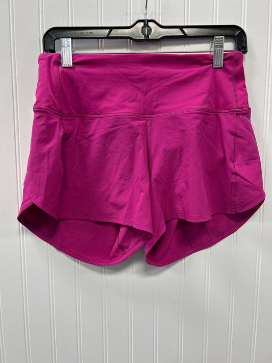 Athletic Shorts By Lululemon In Pink, Size:8