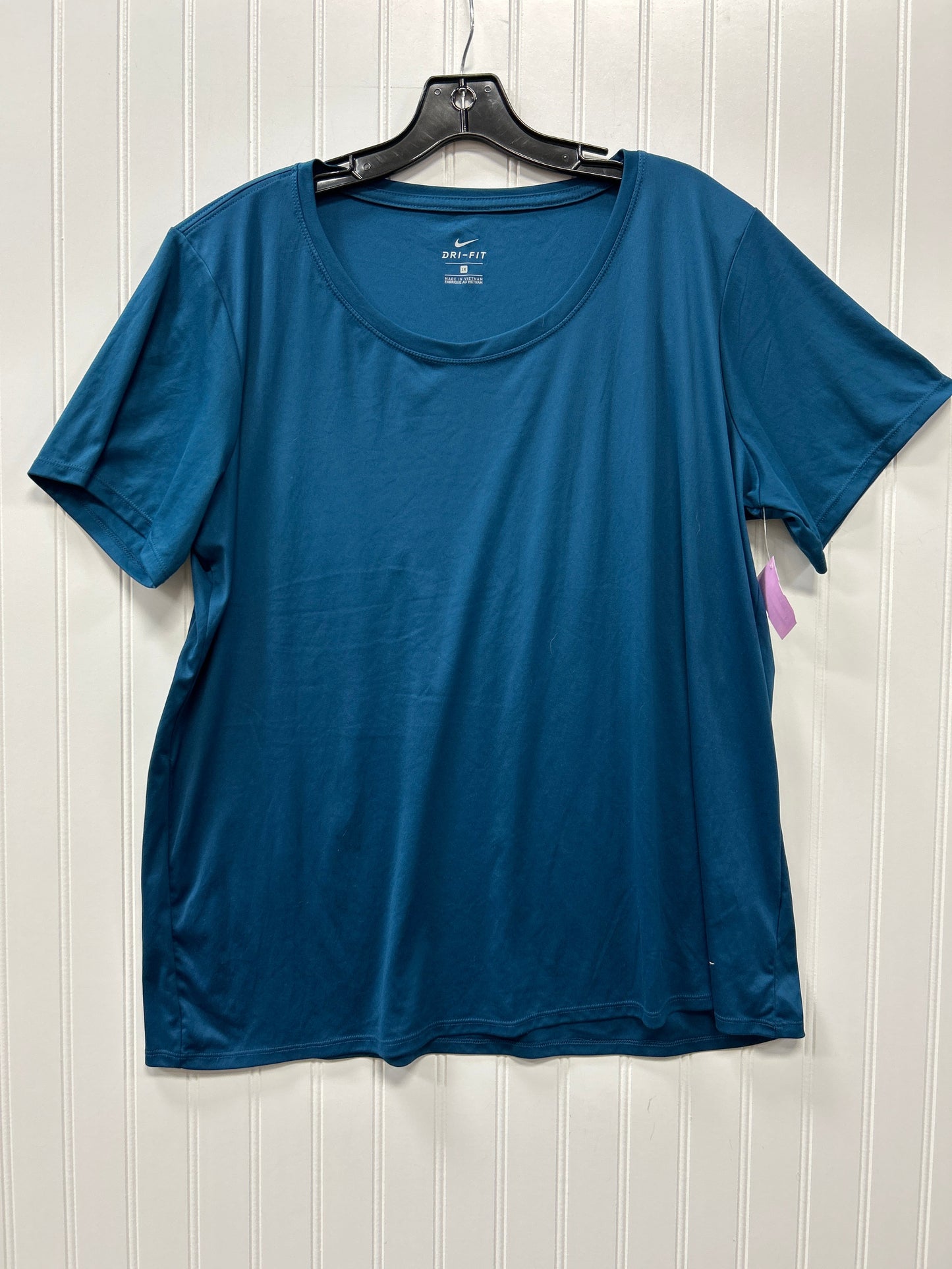 Athletic Top Ss By Nike Apparel In Blue, Size:1X