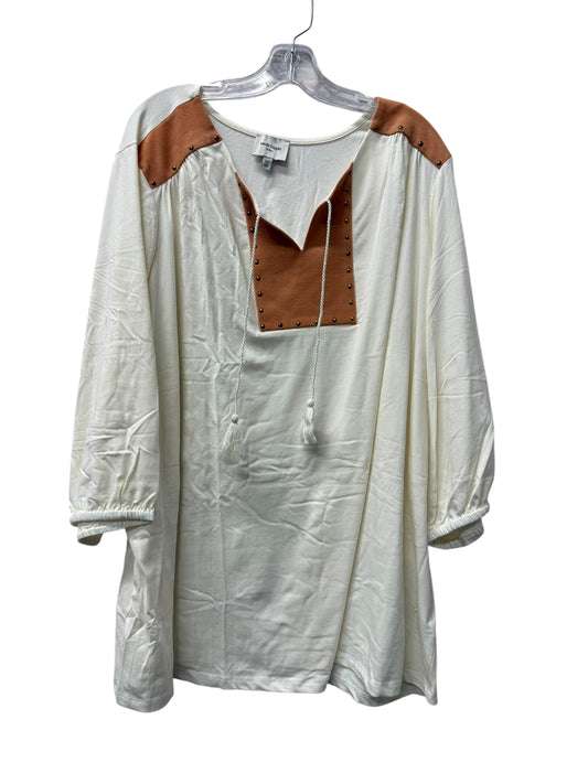 Top 3/4 Sleeve By Haute Hippie In White, Size:4X