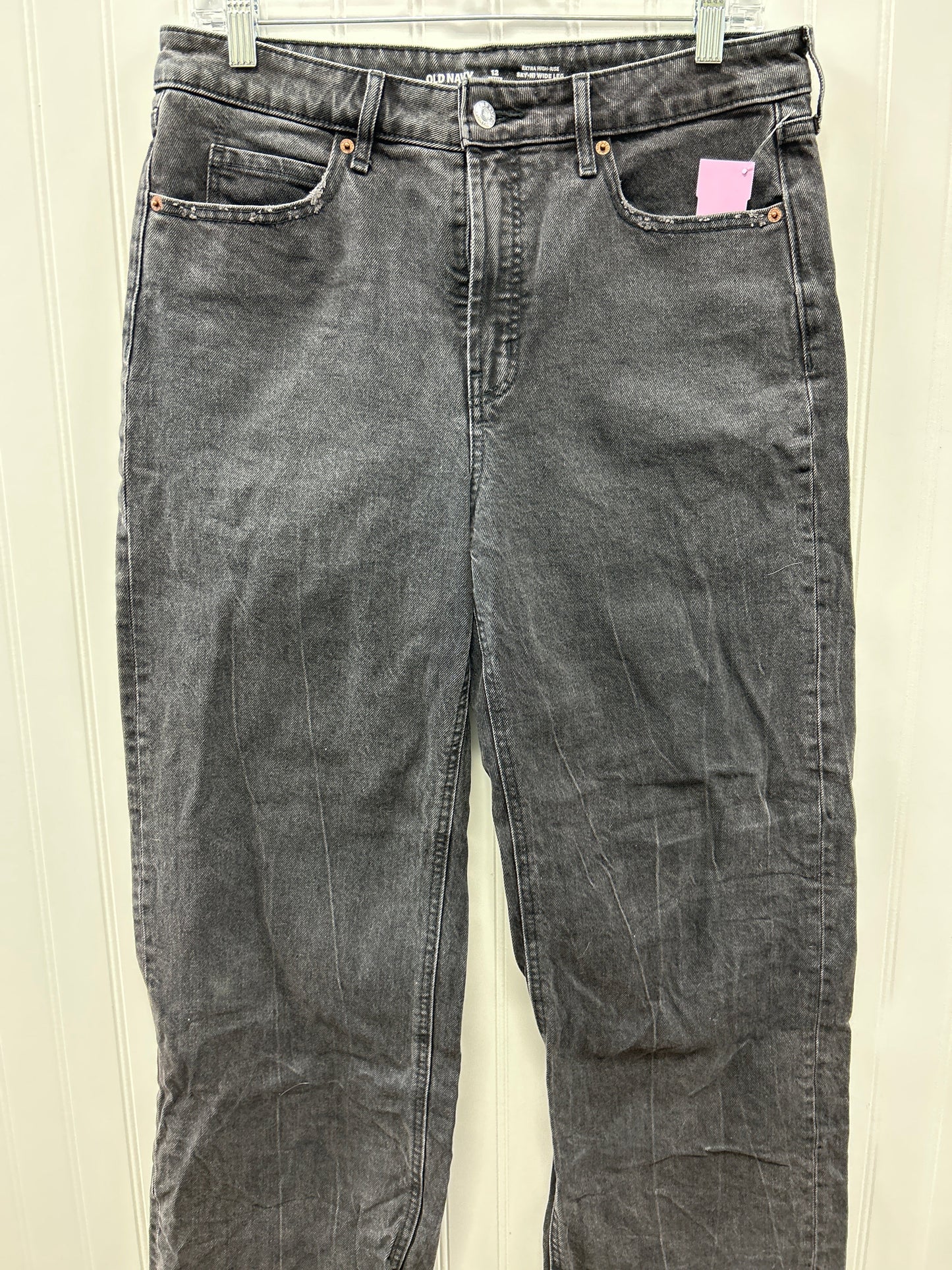 Jeans Wide Leg By Old Navy In Black Denim, Size:12P