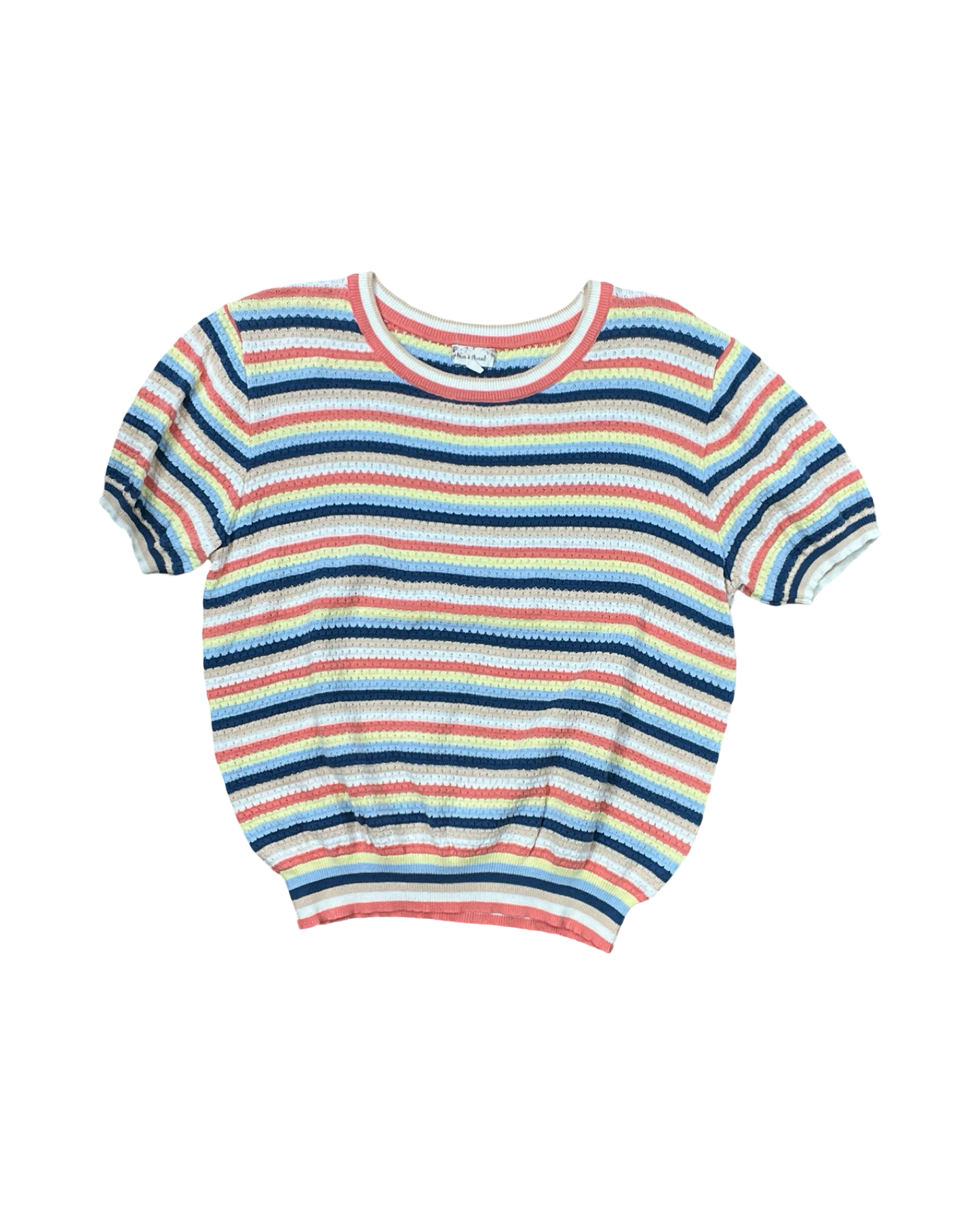 Sweater Ss By Hem & Thread In Orange & Tan, Size:M