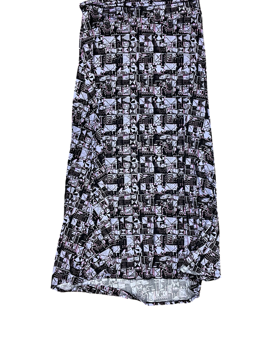 Skirt Maxi By Lularoe In Black & Purple, Size:L