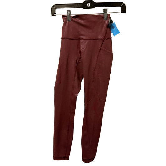 Athletic Leggings By Lululemon In Red, Size: 0