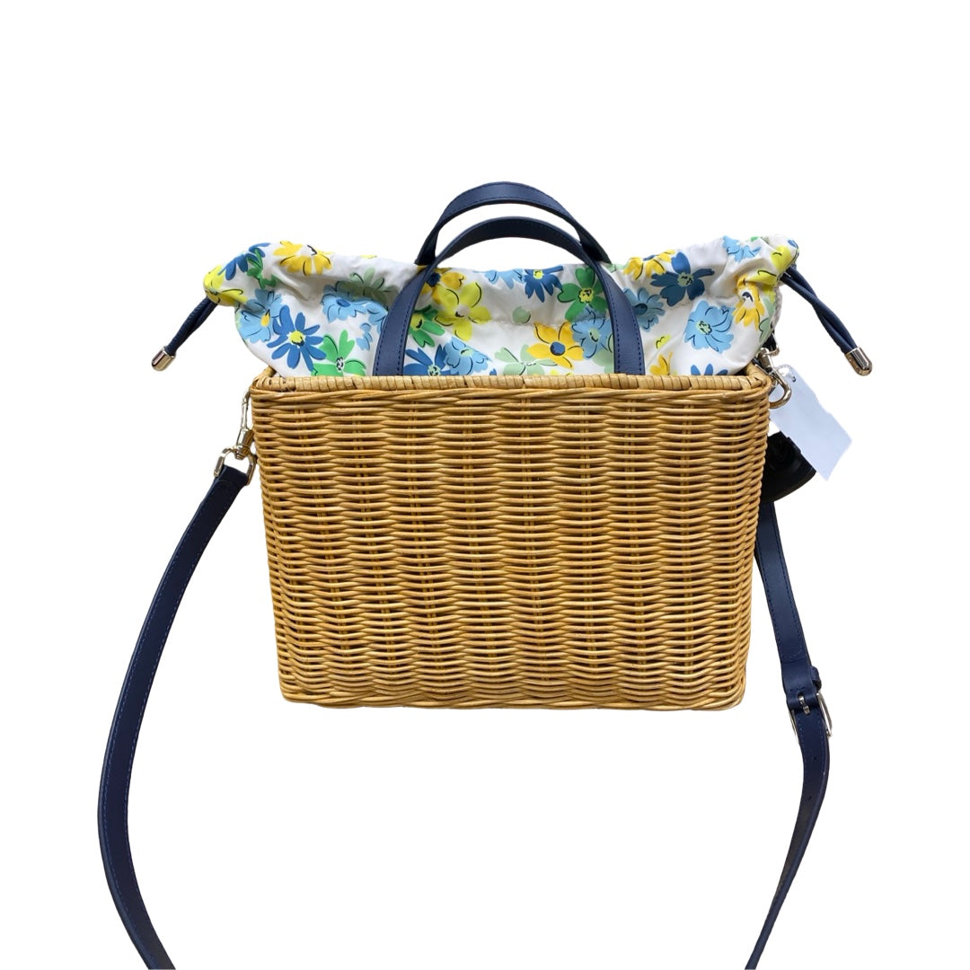 Handbag Designer By Kate Spade In Blue & Tan, Size:Medium