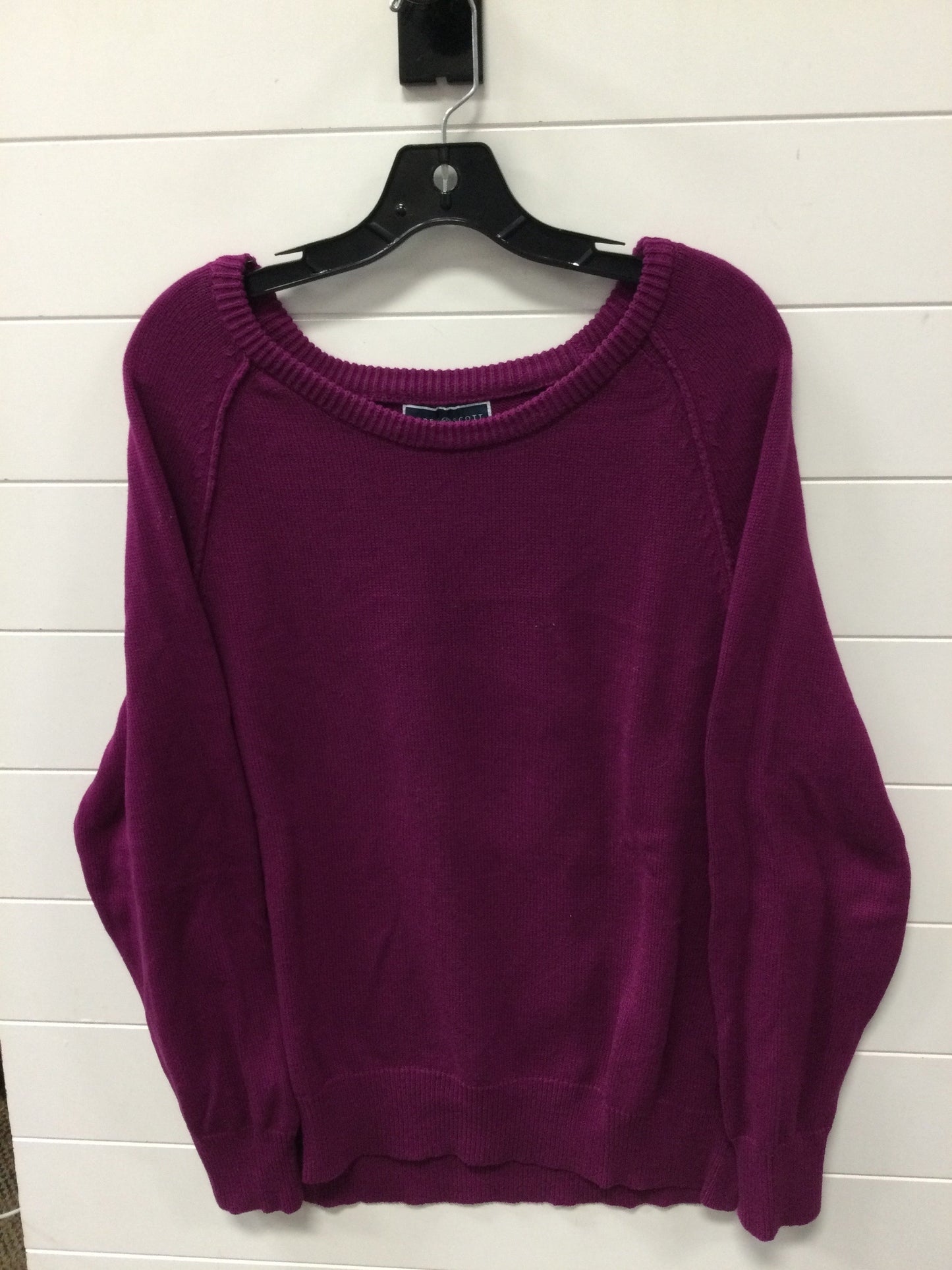 Sweater By Karen Scott In Purple, Size:Xxl