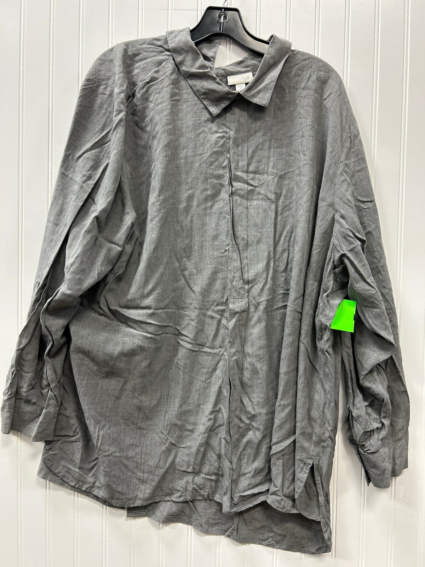 Blouse Ls By J. Jill In Grey, Size:4X